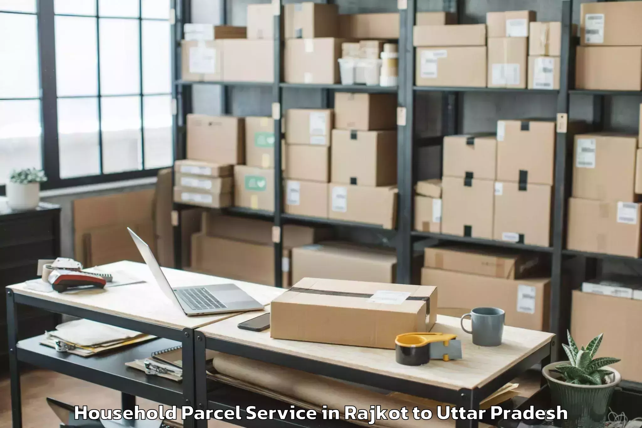 Book Rajkot to Santosh University Ghaziabad Household Parcel Online